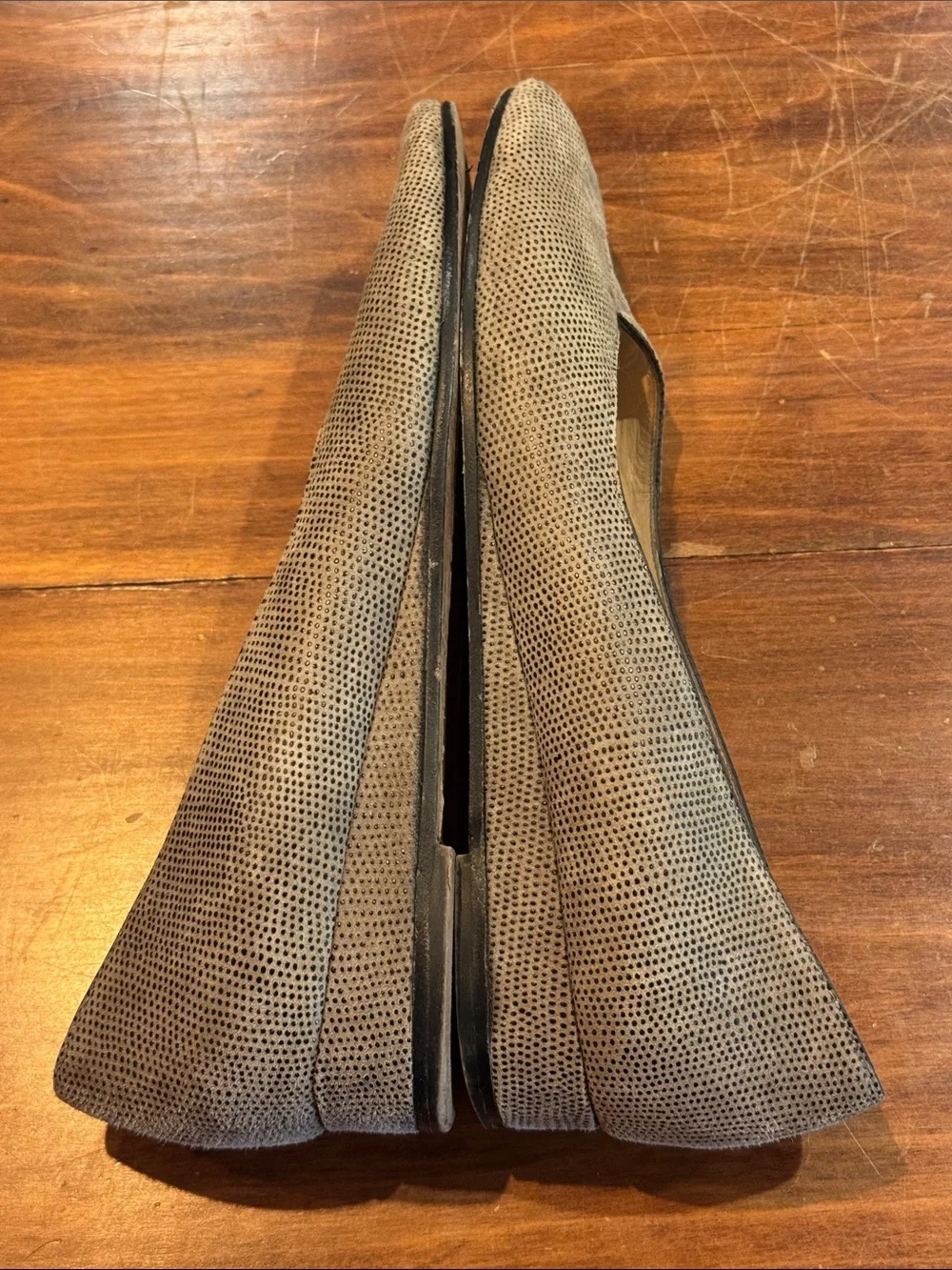 Bruno Magli Low Wedge Peep Toe Ballet Loafer Flats Leather Shoes 8 1/2 Classic